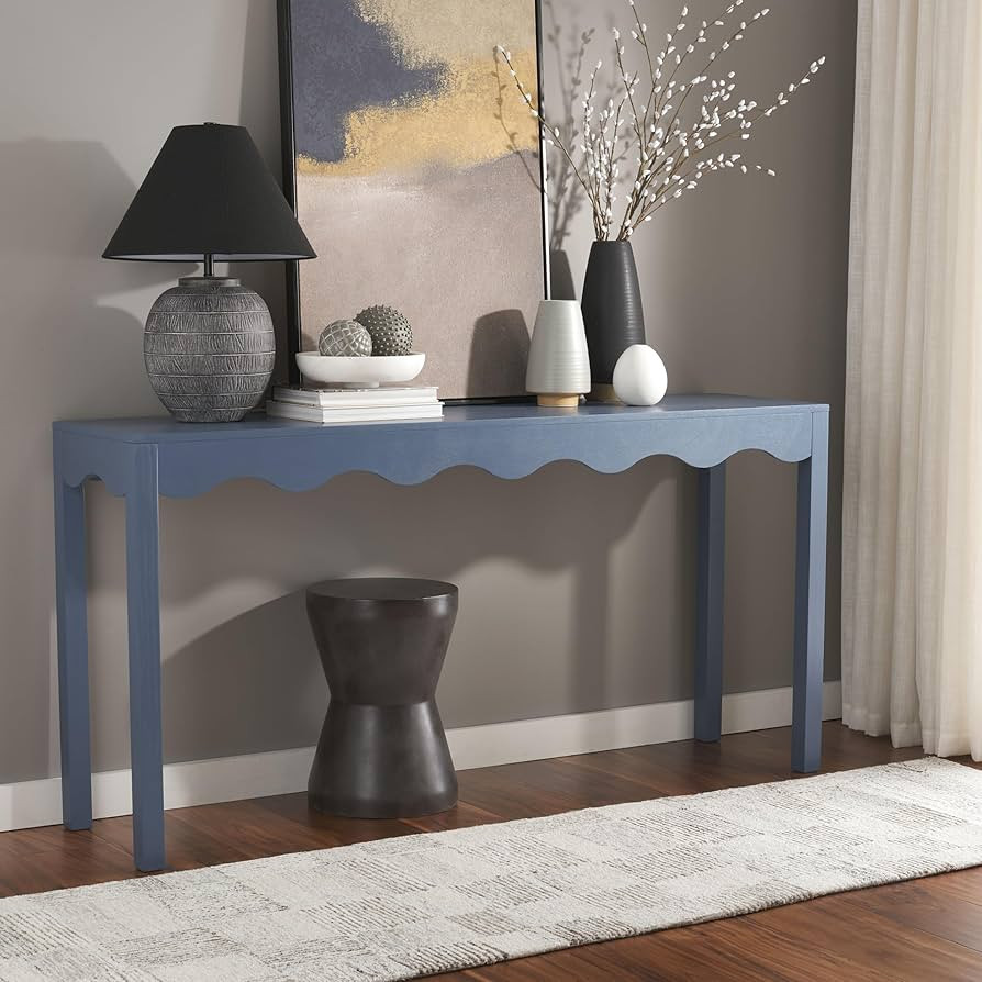 SAFAVIEH Home Collection Lilith Farmhouse French Country Blue Wavy Console Table for Entryway, Li... | Amazon (US)