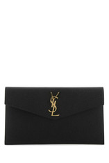 Saint Laurent Uptown Logo Plaque Clutch Bag | Cettire Global