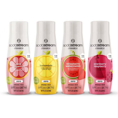 SodaStream Variety Pack Drink Mixes 0 Calories 14.9 fl oz/4pk: Diet Syrup, Lemon Flavor, Liquid Concentrate, Soda Streamer | Target