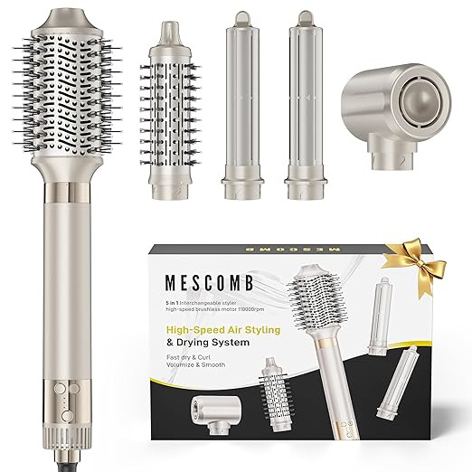 MESCOMB 5 in 1 High-Speed Hot Air Styler - Professional Frizz-Free Blow Dryer Brush, Fast Drying ... | Amazon (US)