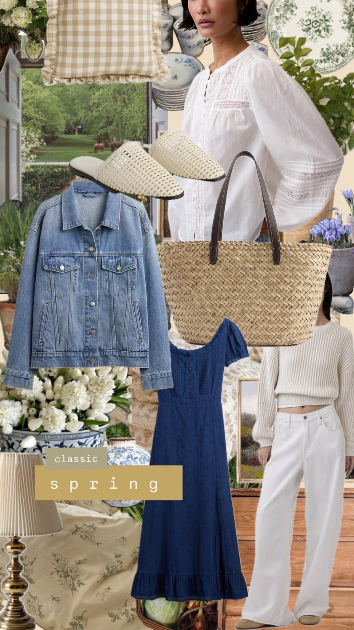 Classic Spring Wardrobe Essentials from Gap 🤍🪻🧺
Oversized blue Jean jacket, white linen shirt , baggy white denim, jean eyelet dress. Spring refresh is in full swing with these closet staples! 

#classicstyle #nancymeyers #countrychic #gap #basicclothing #dailyootd #wardeobeessentials
#fashionover30 #simplestyle #basicfashion #timelessstyle #springoutfit #springjacket #springshoes #wovenbag 

#LTKSaleAlert #LTKootd #LTKNYFW