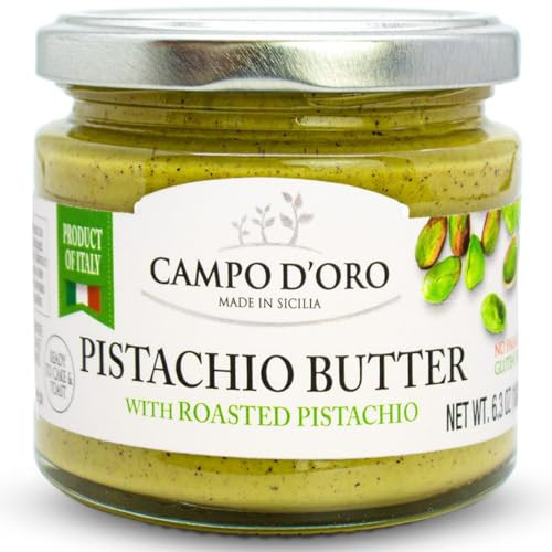 CAMPO D'ORO - Pistachio Butter Sweet Spreadable Cream, 6.3 oz (180g), Rich & Nutty for Knafeh Pistachio Dubai Chocolate Bars | Amazon (US)