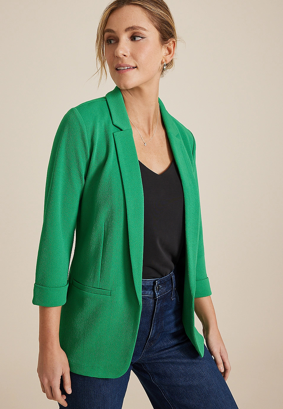 Versa Open Front Blazer | Maurices