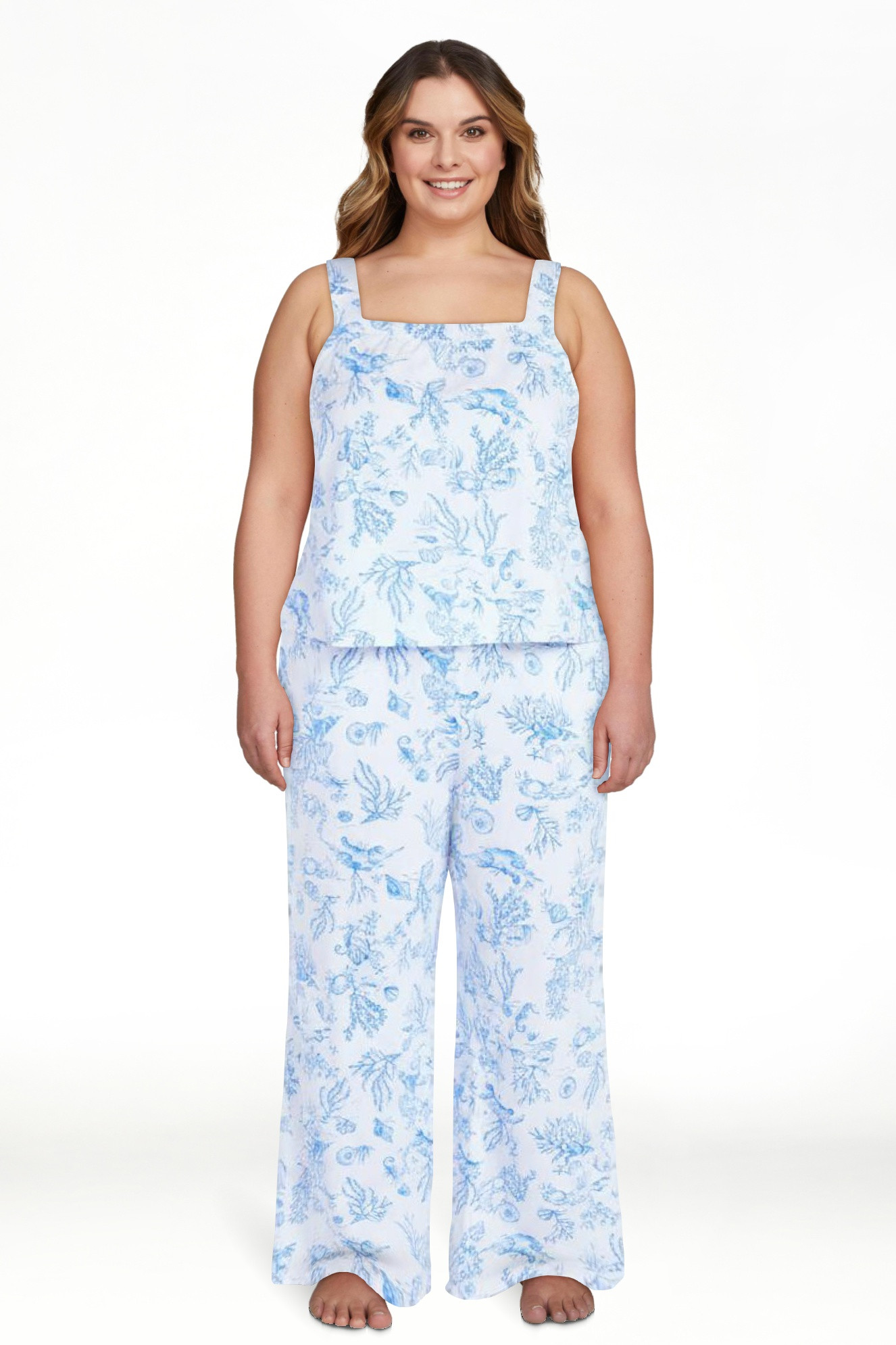 Joyspun Women's Wide Strap Cotton Tank Top and Pants Pajama Set, 2-Piece, Sizes XS-3X - Walmart.c... | Walmart (US)