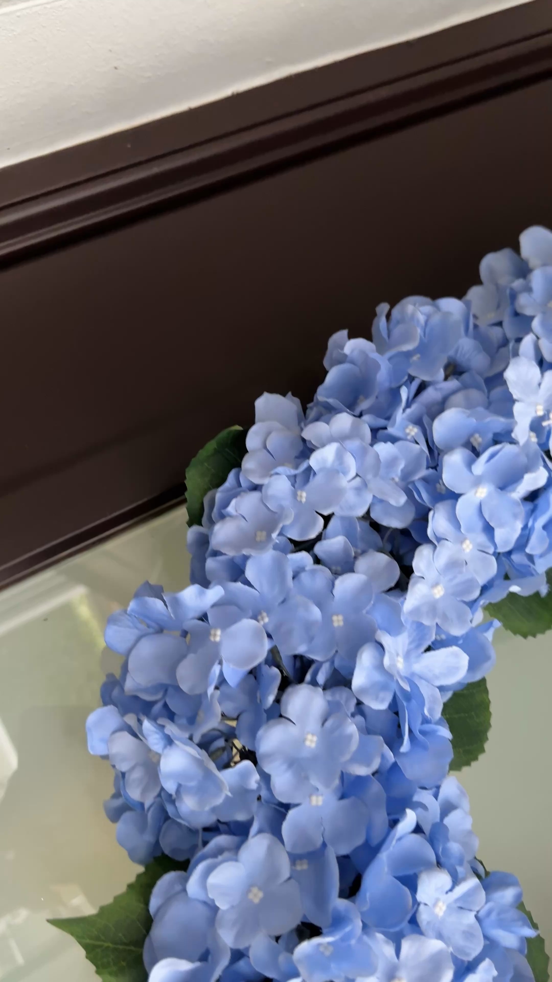 Front door refresh ✨ This blue hydrangea wreath adds instant charm and a pop of color — perfect for spring, summer, or anytime your entryway needs a little love 💐
🛒 Linked on my LTK! #FrontDoorDecor #LTKHome #WreathGoals 

 #LTKActive #LTKHome #LTKFamily