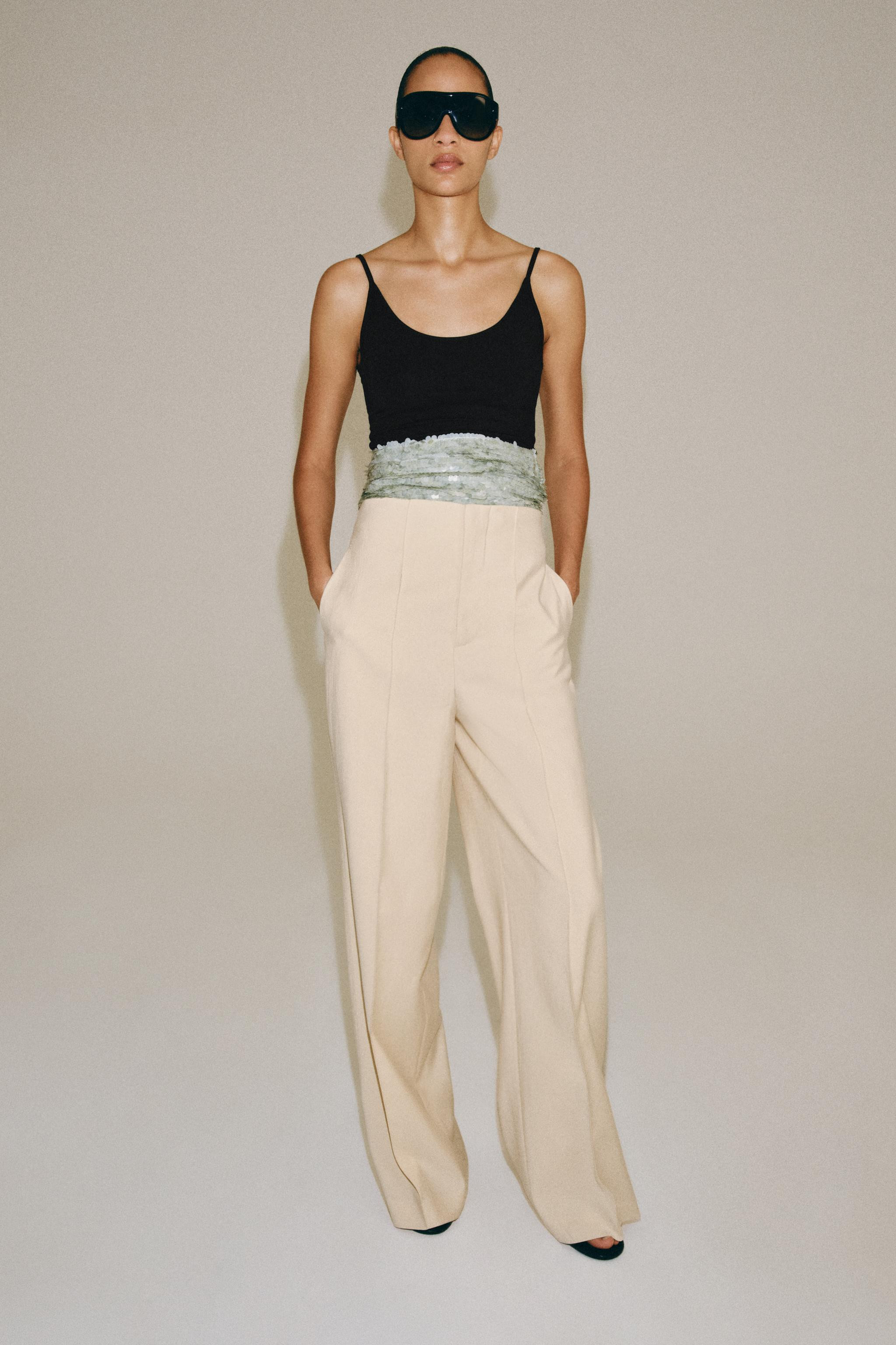 ZW COLLECTION HIGH-WAIST TROUSERS | Zara UK