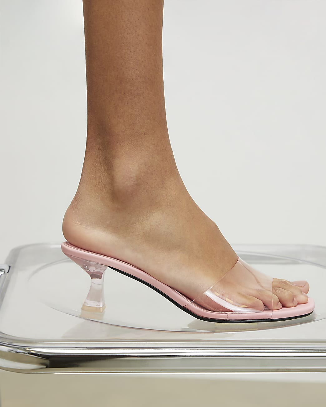 Pink Perspex Block Heel Sandals | River Island UK & IE