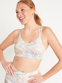 Light Support Strappy V-Neck Sports Bra 2-Pack for Women | Old Navy (CA)