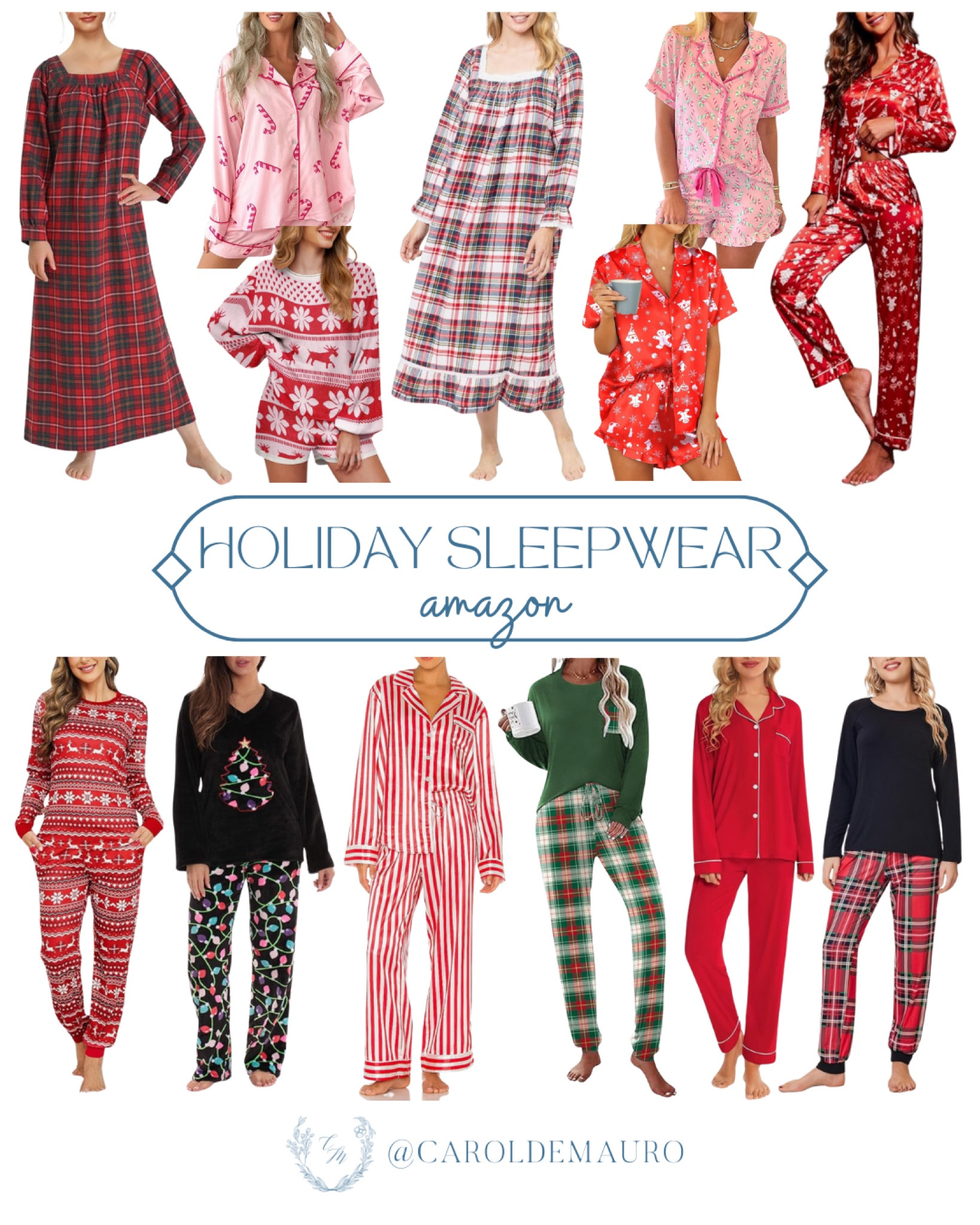 Get cozy and ready for the holidays with these adorable PJs from Amazon! Choose from plaid prints, Christmas trees, candy canes, and more! 
#affordableclothes #sleepwear #amazonfashion #holidayfinds

#LTKFindsUnder50 #LTKStyleTip #LTKSeasonal