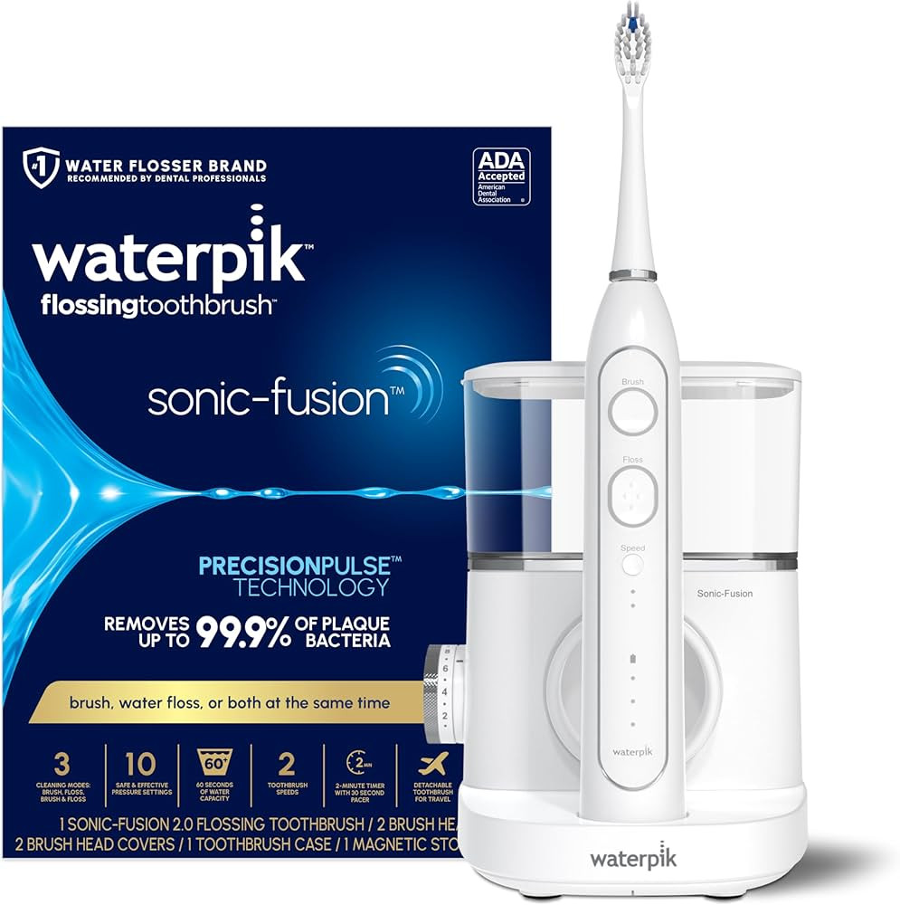 Waterpik Sonic-Fusion 2.0 Professional Flossing Electric Toothbrush with Water Flosser Combo In O... | Amazon (US)