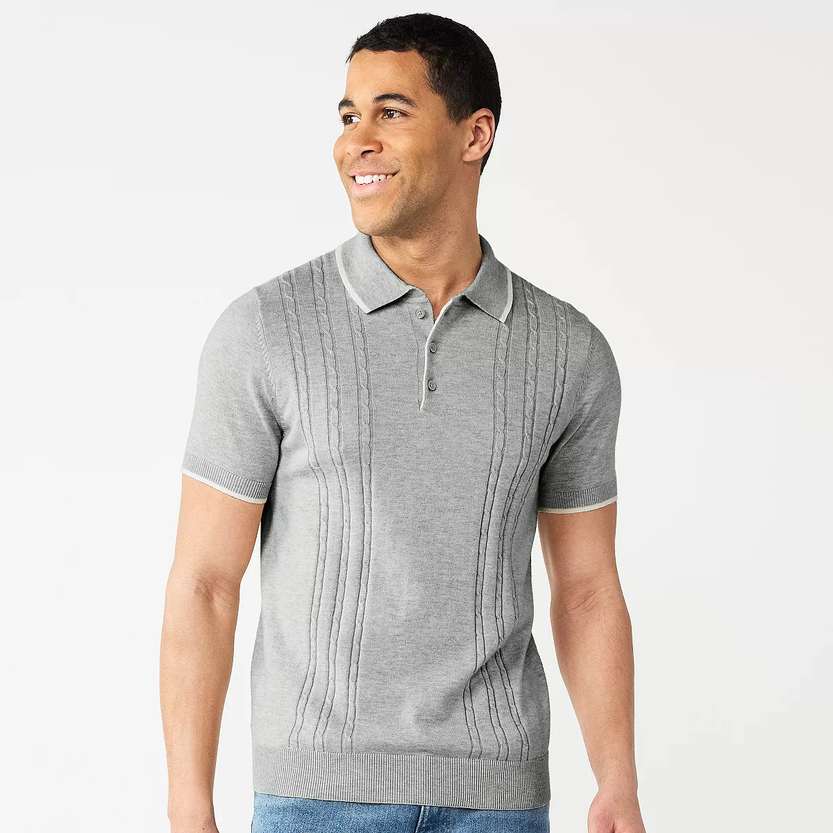 Men's Apt. 9® Cable Knit Polo | Kohl's
