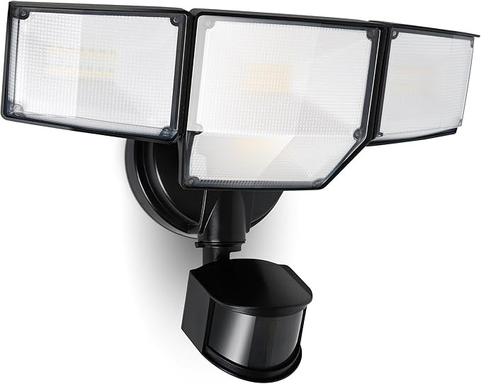 LUTEC LED Security Light LED Flood Lights 80W 5000K Daylight 4 Head Black | Amazon (US)