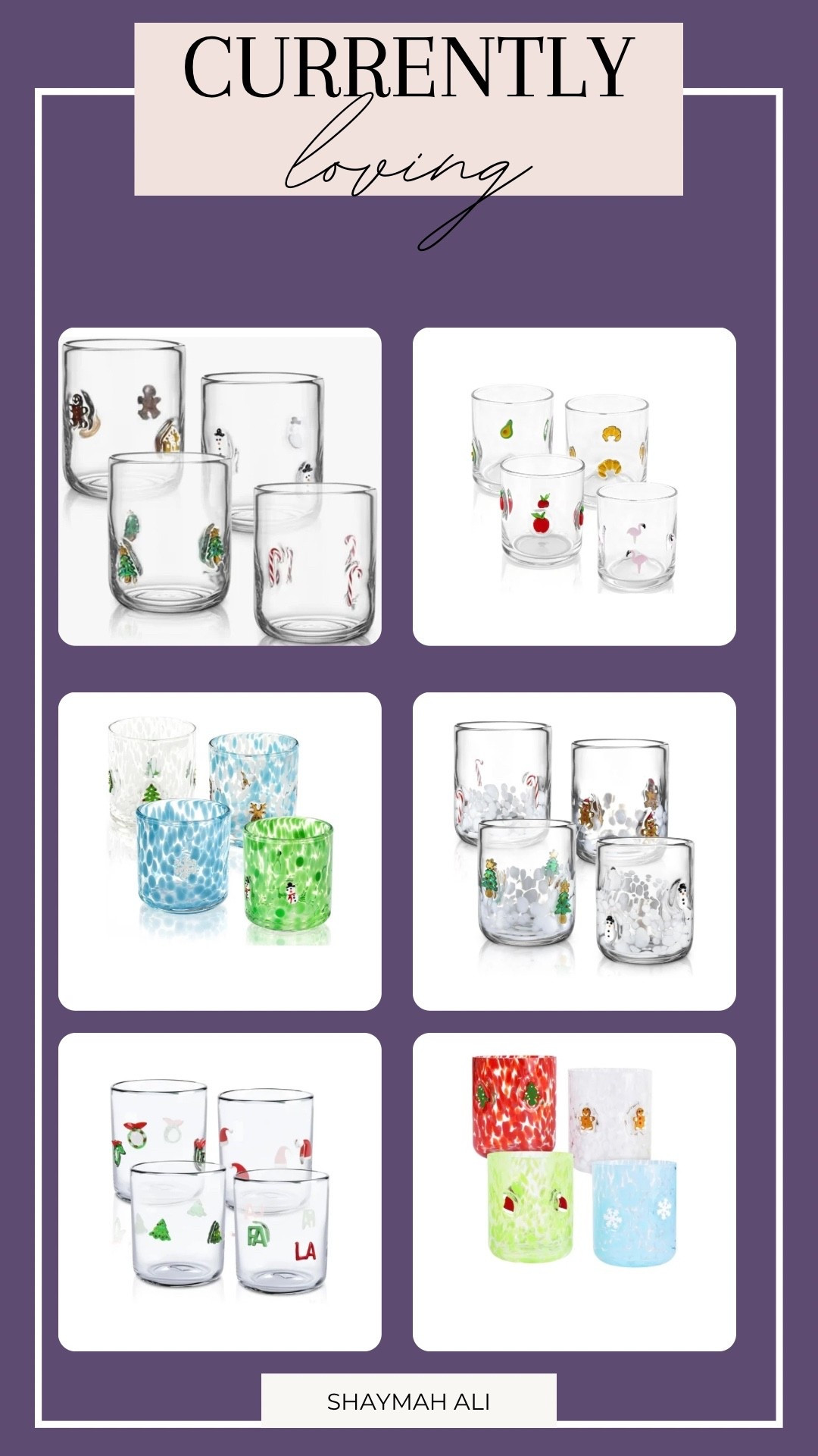 Currently Loving These Icon Glasses For Amazon - Cute & Festive!

#LTKHome #LTKFindsUnder100 #LTKHoliday