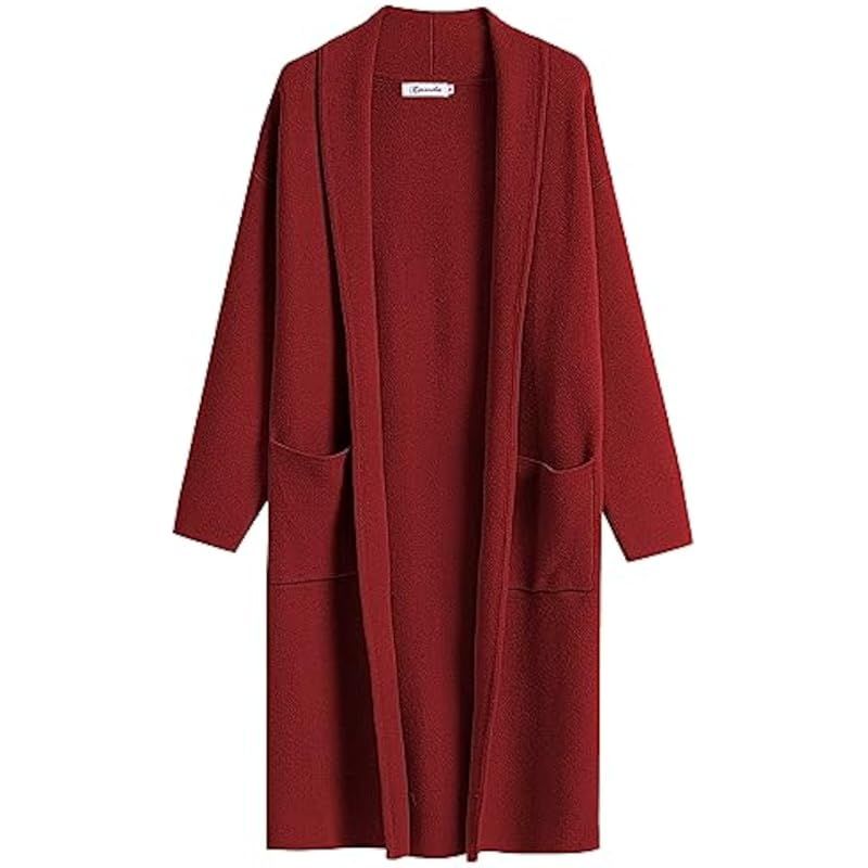 Duster Cardigans for Women Long Sleeve Split Long Cardigans Open Front Maxi Sweater Coat with Poc... | Amazon (US)