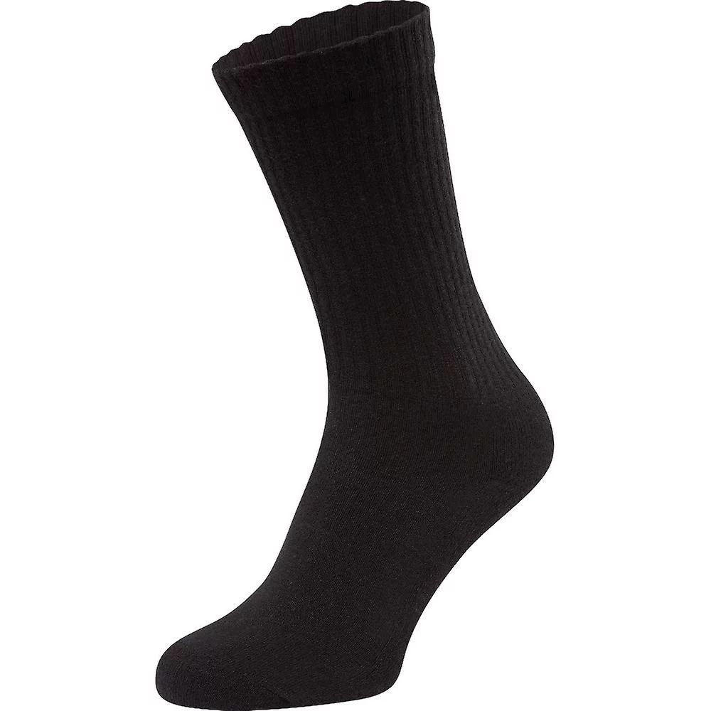 Fruit of the Loom Men's Full Cushion Black Crew Socks 6-Pack Size 6-12 | Walmart (US)