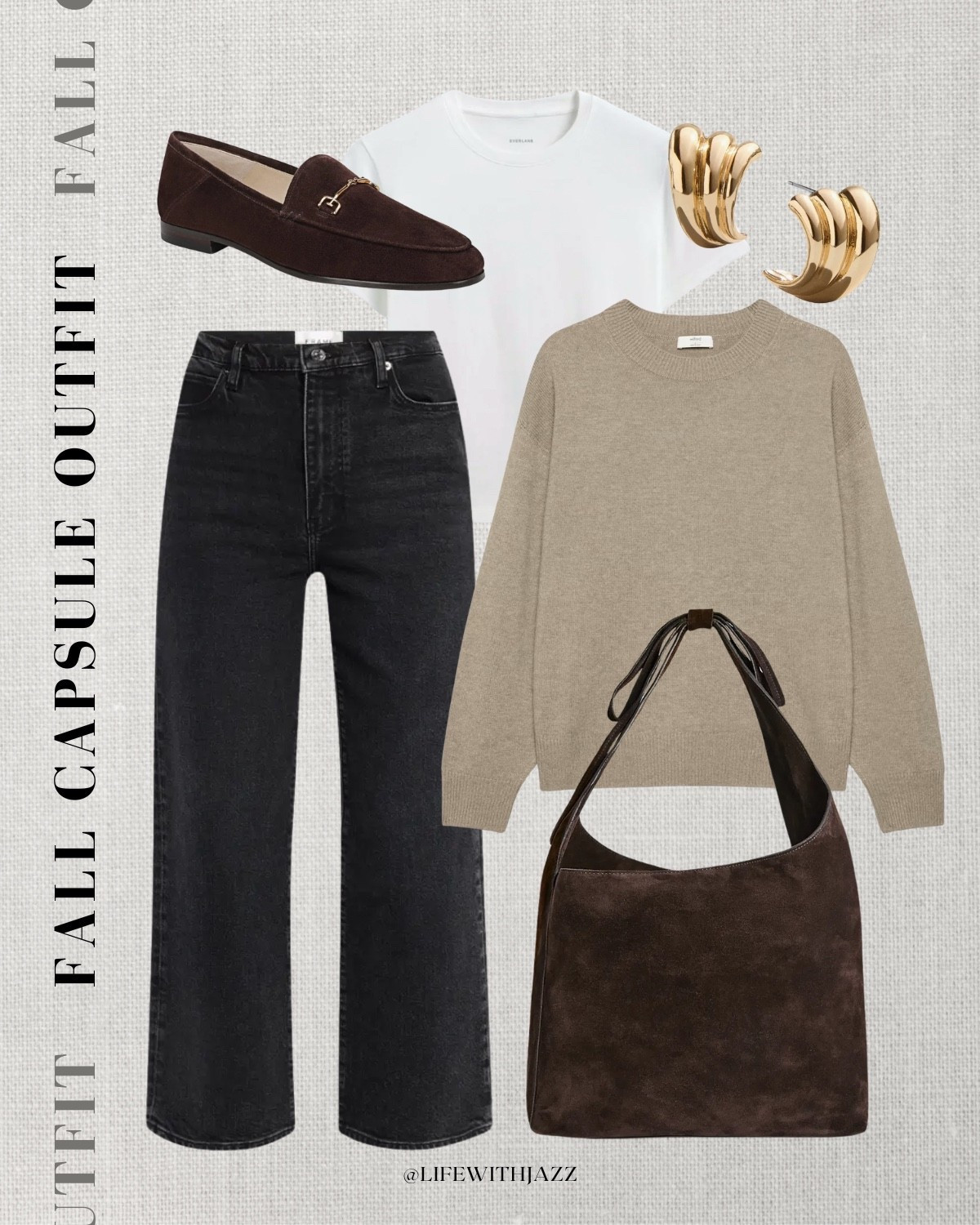 fall capsule outfit 

fall style / smart casual / minimal style / classic style / cashmere sweater / black wash ankle jeans / suede loafers / suede tote bag / fc25 

 

#LTKSeasonal