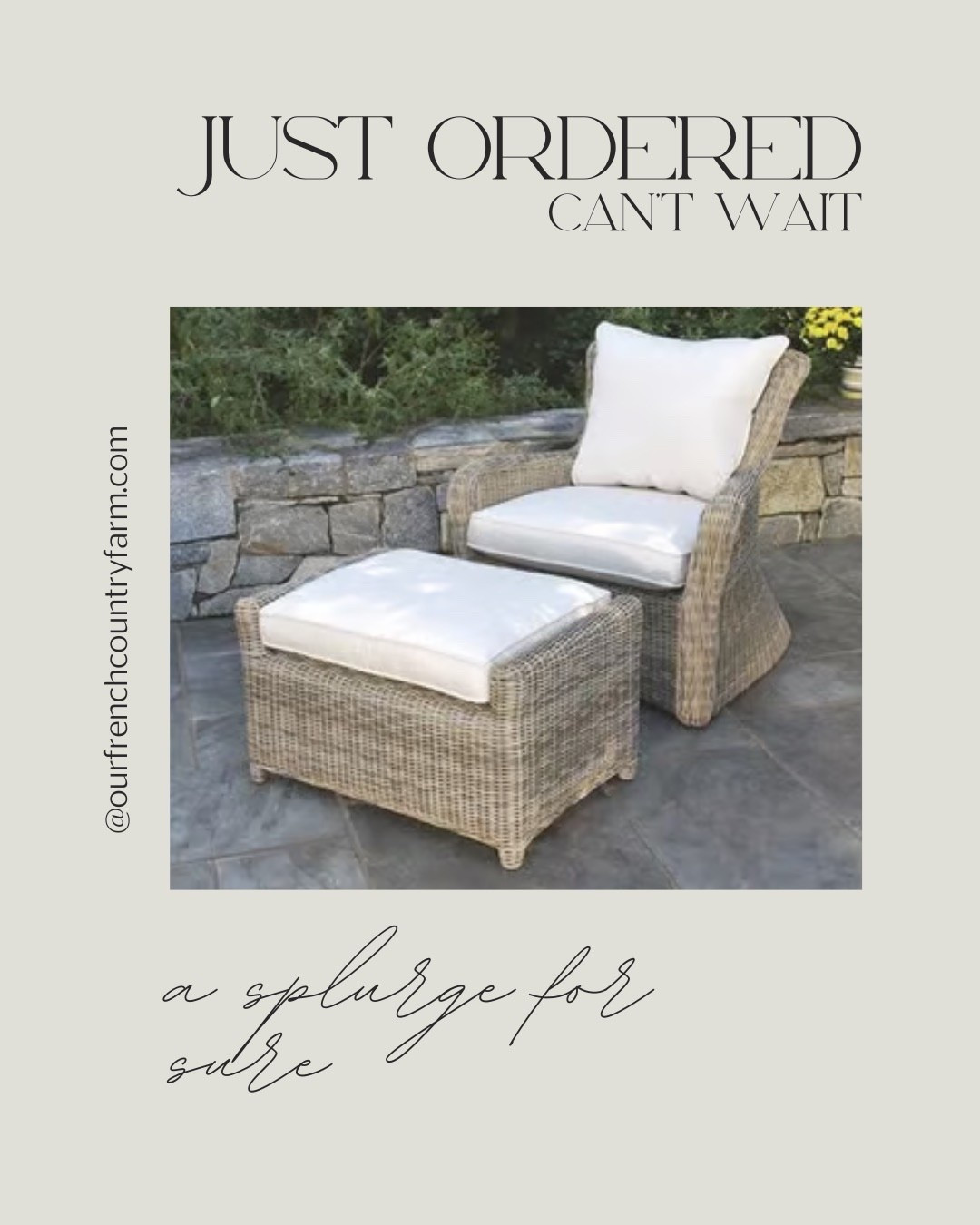 I have been saving for these since last year!  I’m taking the plunge and ordering these gorgeous, curvy outdoor chairs & ottomans!  Can’t wait to relax in these in warm weather!  Sunbrella fabric of course! I ordered these gorgeous chairs in the color Driftwood with canvas color fabric!

#LTKHome