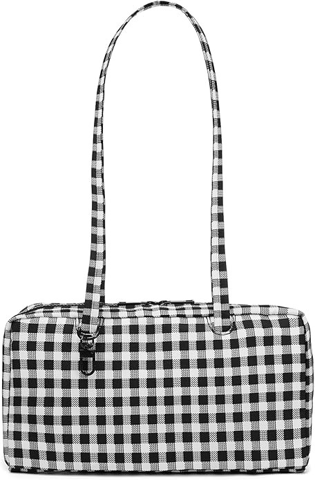 Lightweight Nylon Bowler Bag for Women, Casual East-West Shoulder Handbag Featuring Charm Loop, E... | Amazon (US)