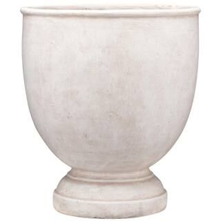 Paige Large 16 in. 36 Qt. White Stone Color High-Density Resin Urn Indoor/Outdoor Planter | The Home Depot