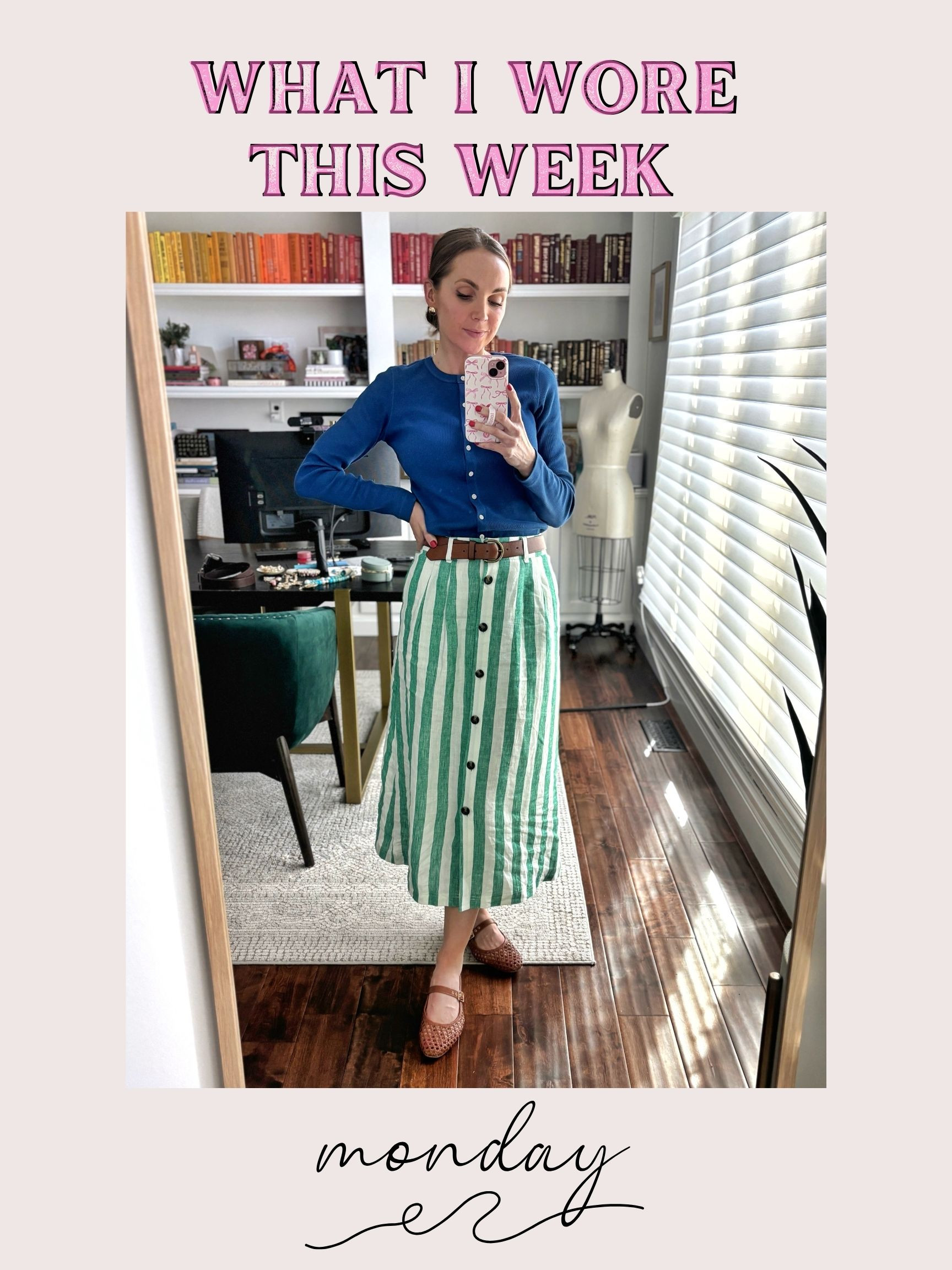 Monday Look 💫
Starting the week in this classic combo:
@boden striped skirt + @everlane sweater 

 #LTKStyleTip