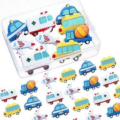 Amazon.com : 20 Pieces Transportation Push Pins Decorative Thumb Tacks, Ambulance, Truck, School ... | Amazon (US)