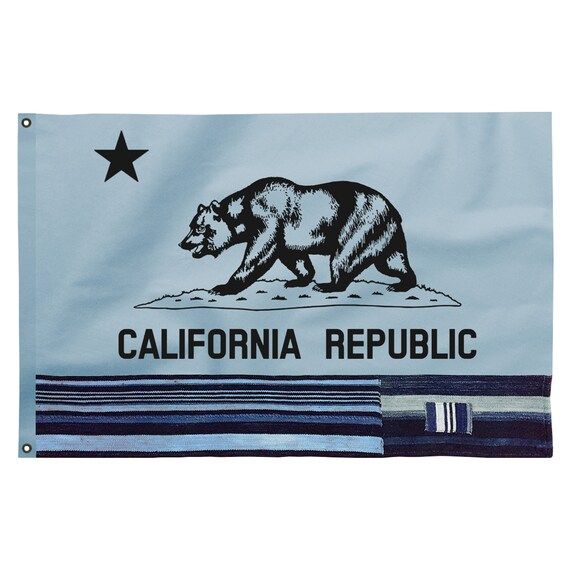100% Cotton, Vintage Indigo, California Republic State Bear Flag, Made in USA, Blue, Denim, Canva... | Etsy (US)