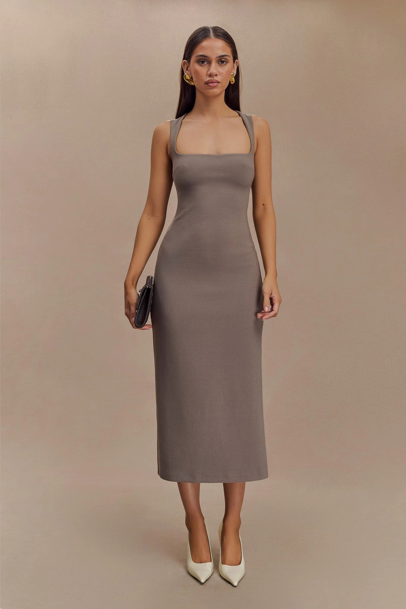 Frida Crepe Midi Dress - Smoke | Meshki (APAC)