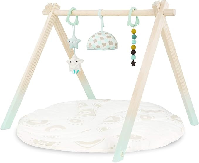 B. toys – Wooden Baby Play Gym – Activity Mat – Starry Sky – 3 Hanging Sensory Toys – N... | Amazon (US)
