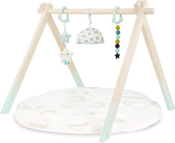 B. toys – Wooden Baby Play Gym – Activity Mat – Starry Sky – 3 Hanging Sensory Toys – O... | Amazon (US)