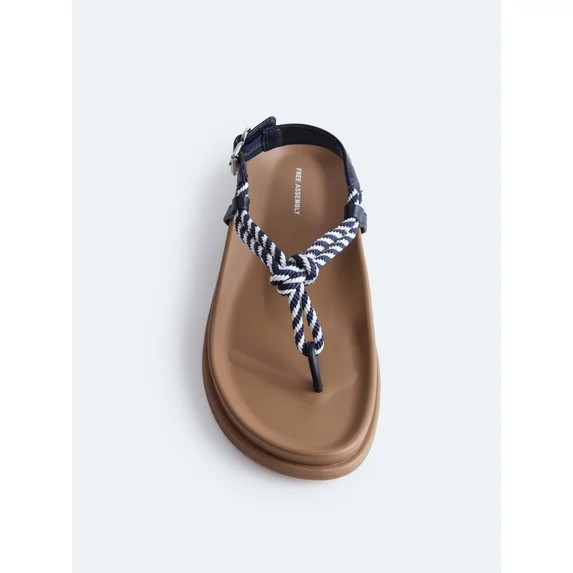 Free Assembly Women's Rope Footbed Sandals | Walmart (US)