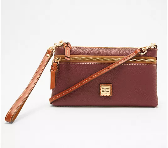 Dooney & Bourke Pebble Leather East/West Crossbody - QVC.com | QVC