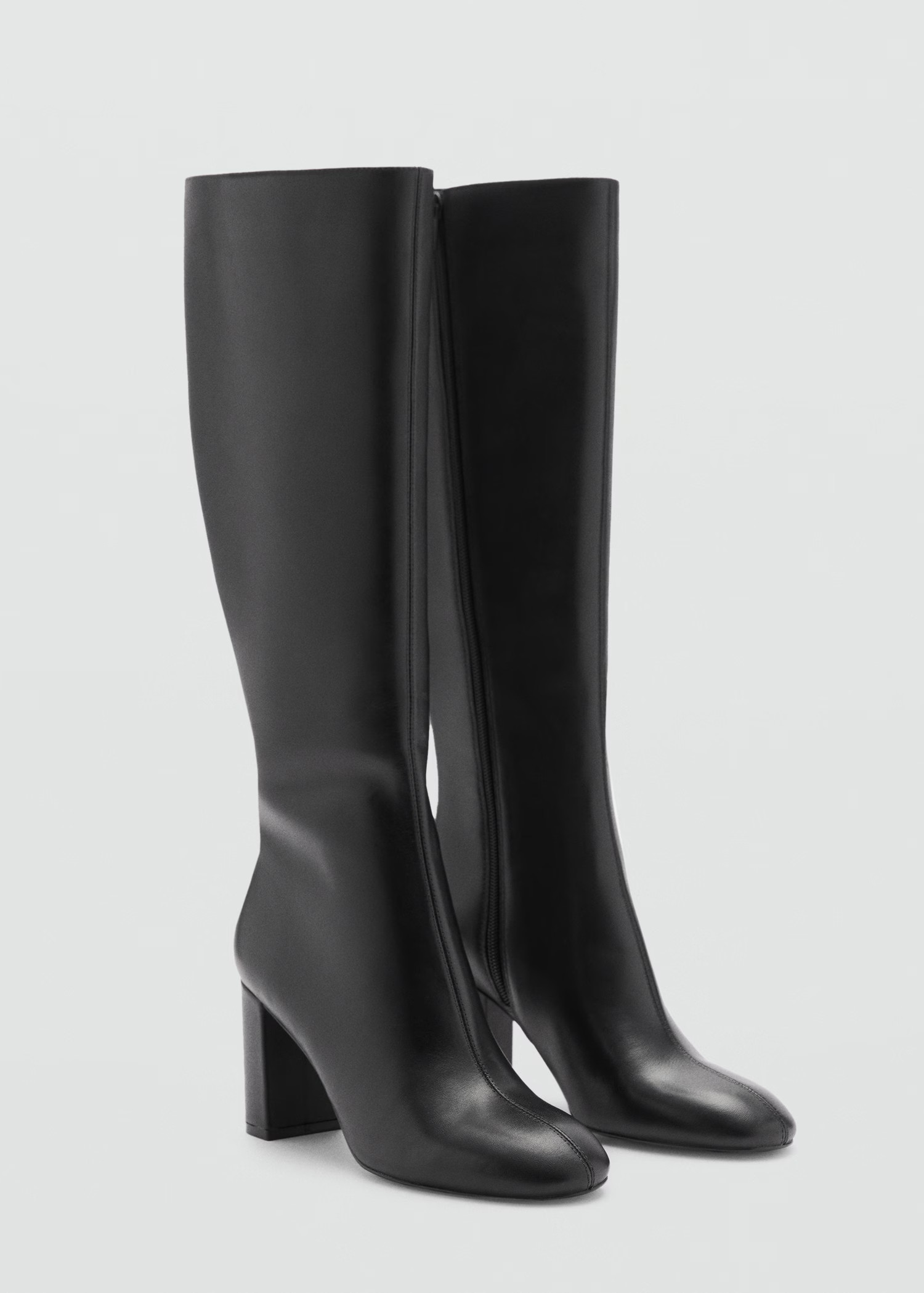 Leather boots with tall leg - Women | MANGO United Kingdom | MANGO (UK)