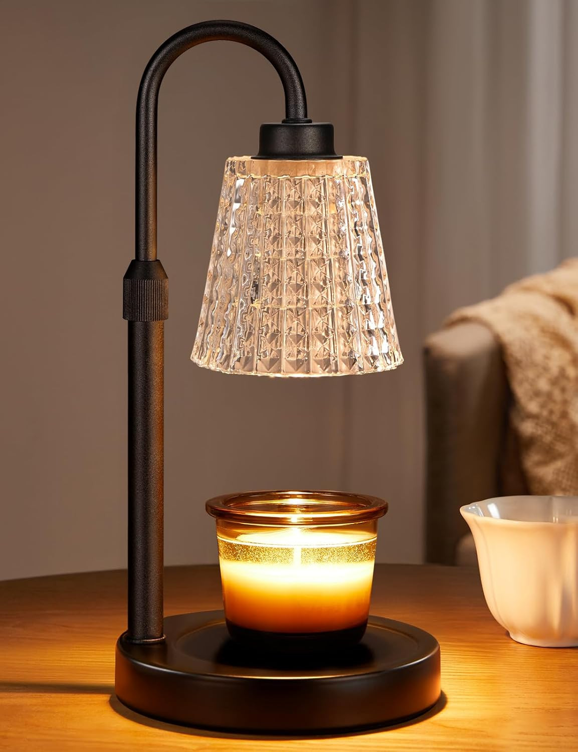 Innqoo Black Crystal Candle Warmer Lamp with Timer, Dimmable Candle Warmer for Jar Candles, Height Adjustable Wax Melts Warmer, Birthday Gifts for Women Mom, House Warming Gifts New Home Decor | Amazon (US)