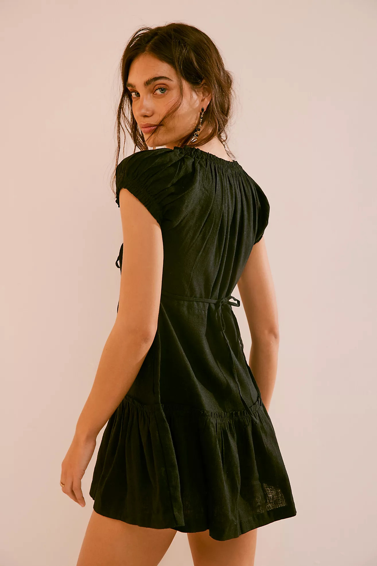 Perri Linen Drop-Waist Mini | Free People (Global - UK&FR Excluded)