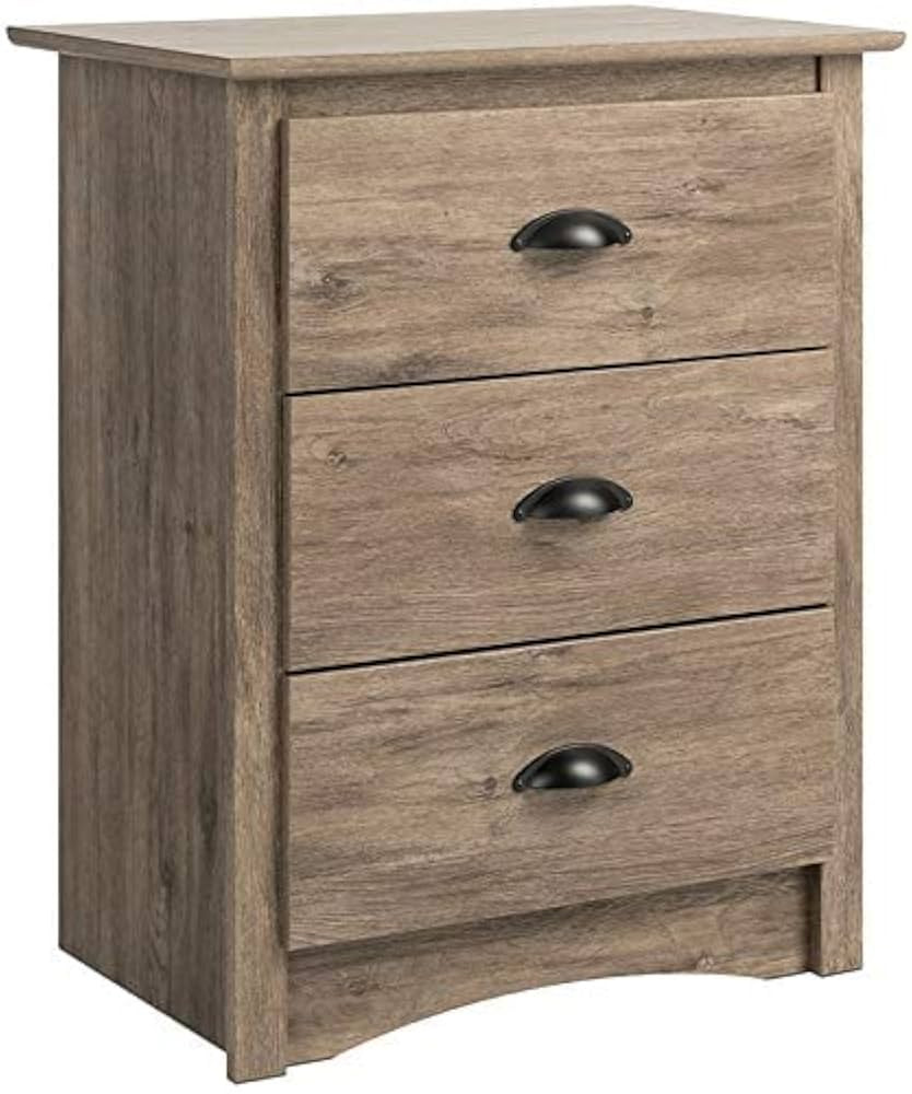 Prepac Salt Spring 3-Drawer Tall Nightstand, Drifted Gray | Amazon (US)