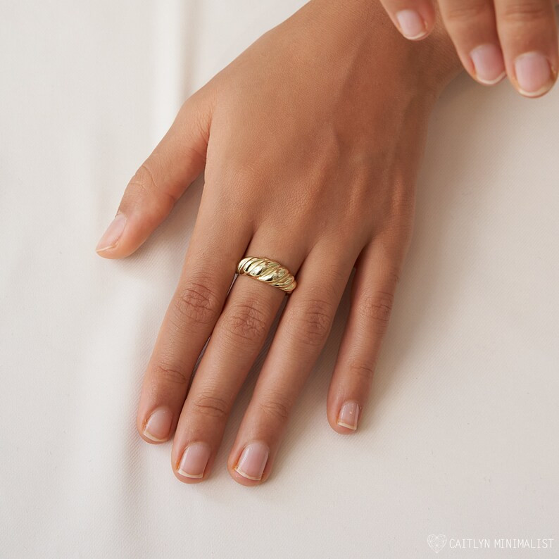 Croissant Signet Ring in Gold  Minimalist Dome Ring  Chunky | Etsy | Etsy (US)