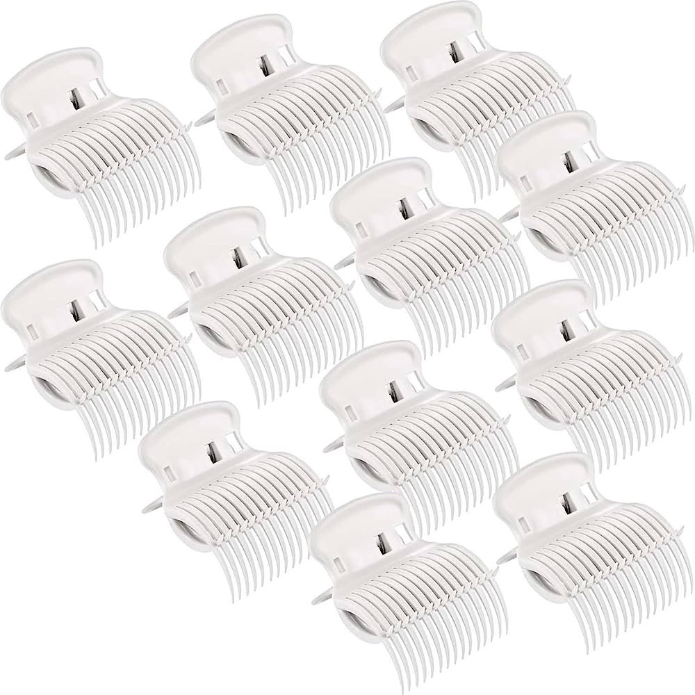12 Pieces Hot Roller Clips Hair Curler Claw Clips Replacement Roller Clips for Small, Medium, Lar... | Amazon (US)