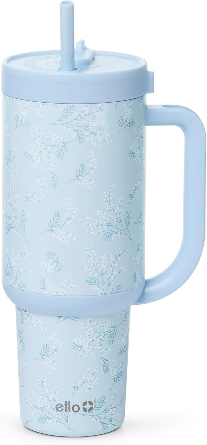 Ello Oasis 40 oz Tumbler with Handle & Retracting Straw | Reusable Insulated Stainless Steel Cup ... | Amazon (US)