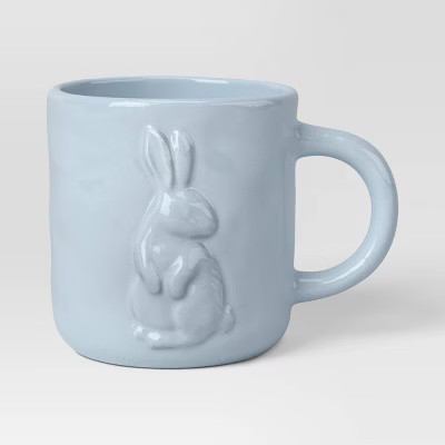 14.8oz Stoneware Bunny Mug Blue - Threshold™ | Target