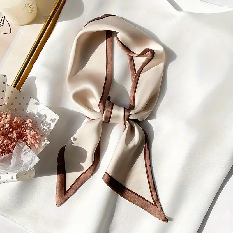 Luxury Satin Scarf For Women, Multi-Color Fashion Versatile Spring Autumn Scarf, Slim Long Ribbon... | Temu Affiliate Program