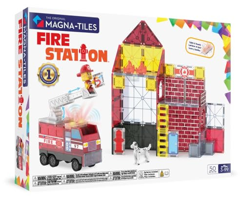 Amazon.com: MAGNA-TILES Fire Station 50-Piece Magnetic Construction Set, The Original Magnetic Bu... | Amazon (US)
