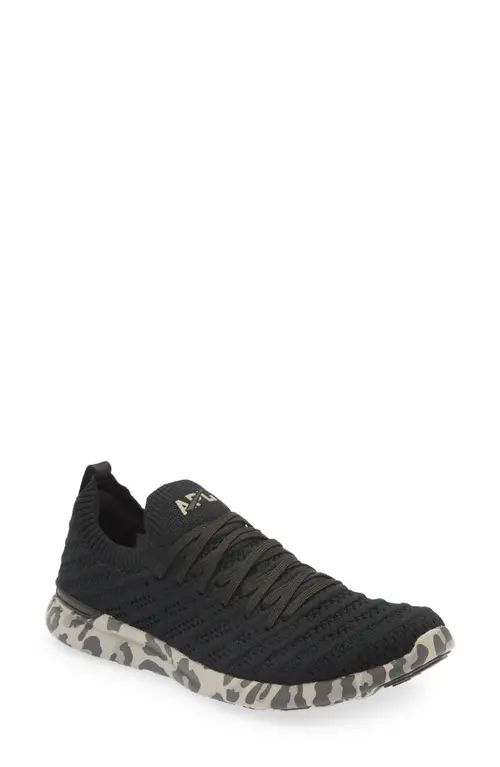 APL TechLoom Wave Hybrid Running Shoe in Black /Asteroid /Leopard at Nordstrom, Size 6 | Nordstrom