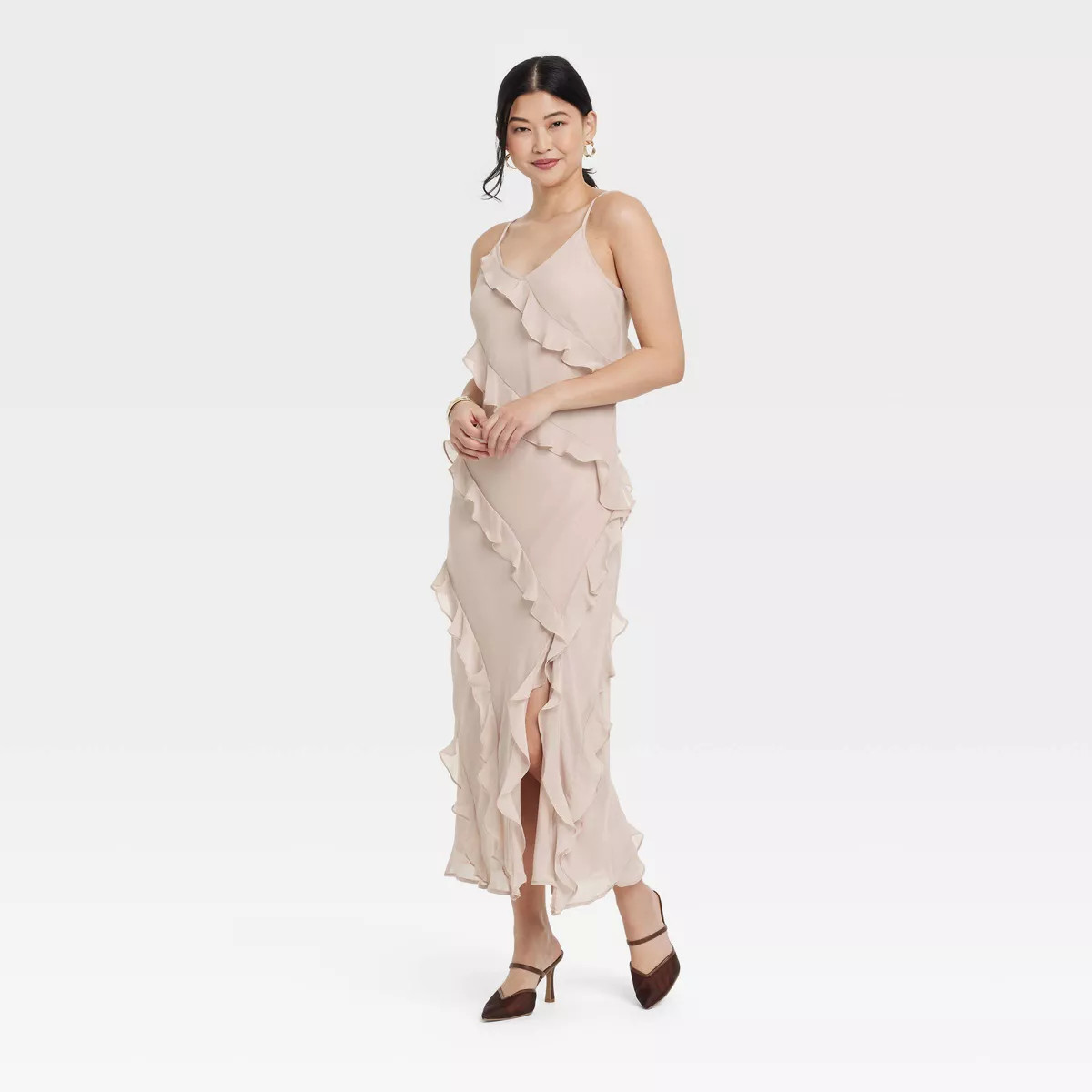 Women's Ruffle Maxi Slip Dress - A New Day™ | Target
