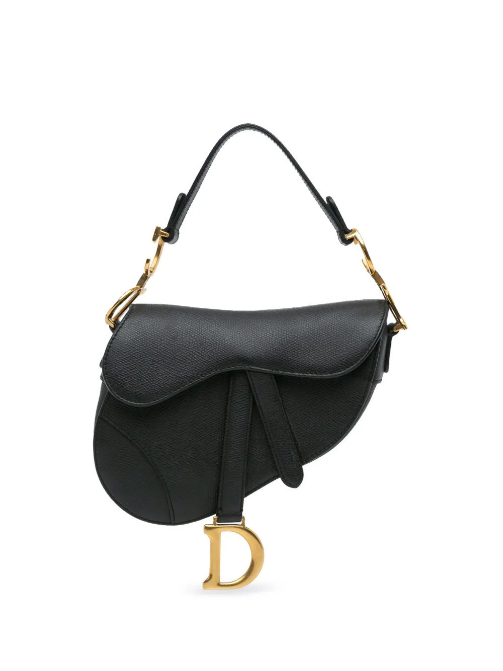 Christian Dior Pre-Owned 2018 Mini Grained Calfskin Saddle satchel - Black | Farfetch Global