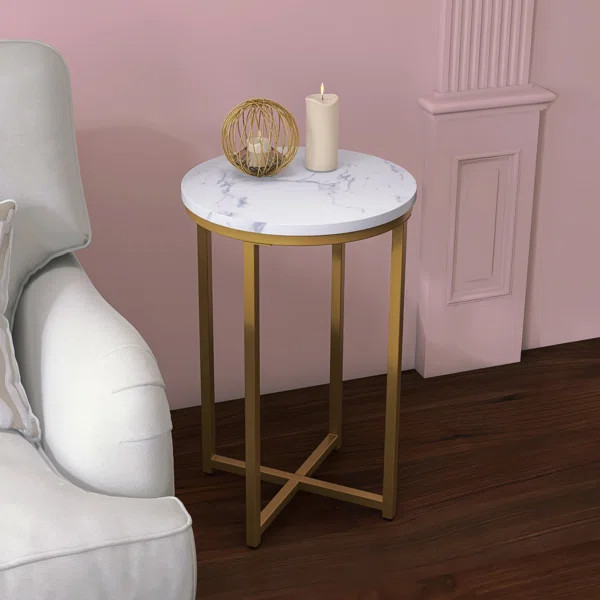 Erdemir 24.41'' Tall Cross Legs End Table | Wayfair North America