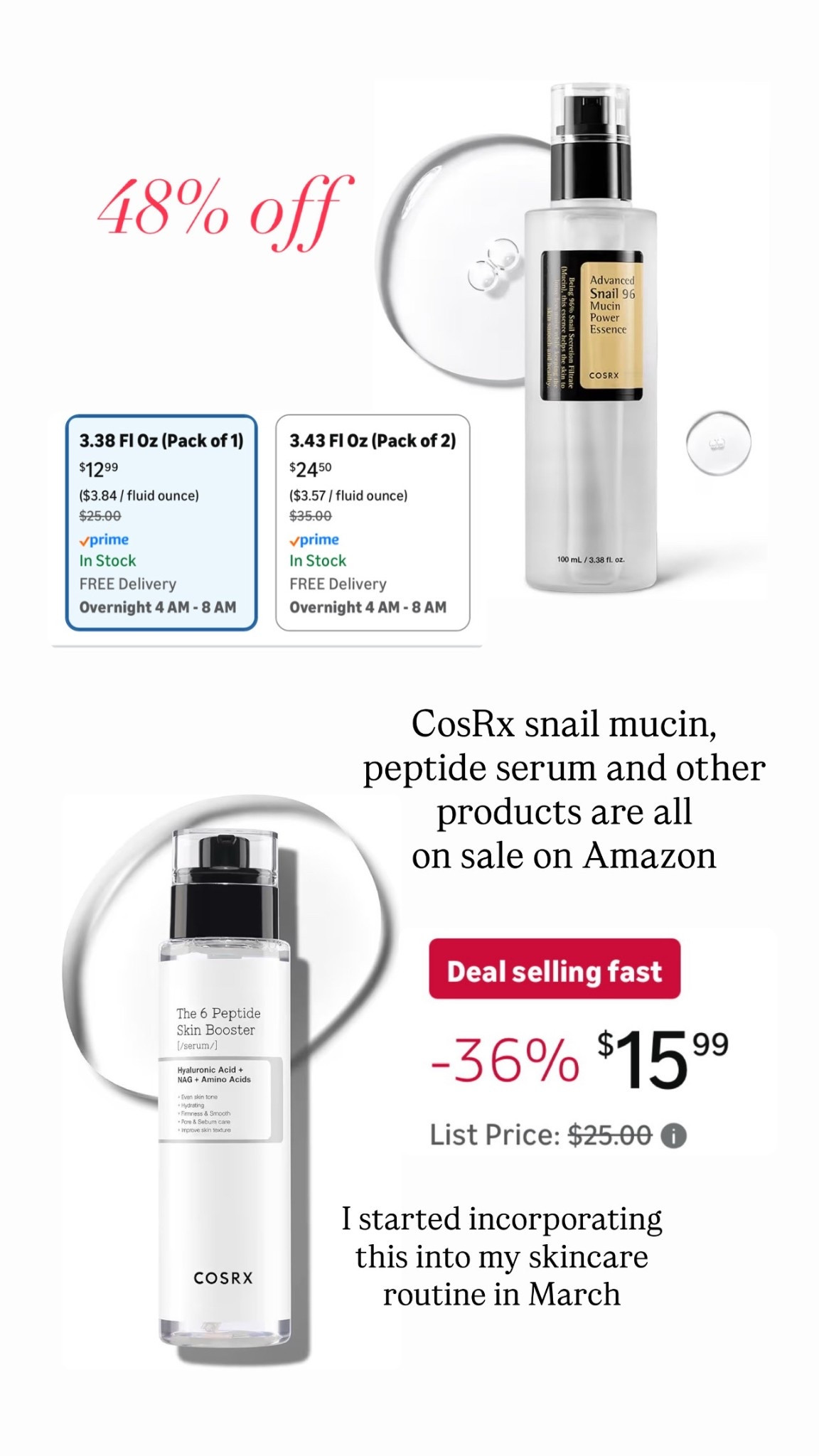 CoxsRx snail mucin and peptide serum


#LTKCyberWeek #LTKSaleAlert #LTKBeauty