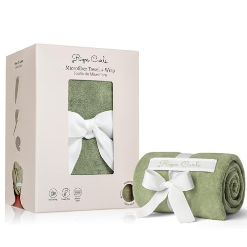 Rizos Curls Ultra-Absorbent Microfiber Hair Towel Wrap - Fast-Drying, Frizz & Breakage Prevention with Secure Band for All Hair Types | Amazon (US)