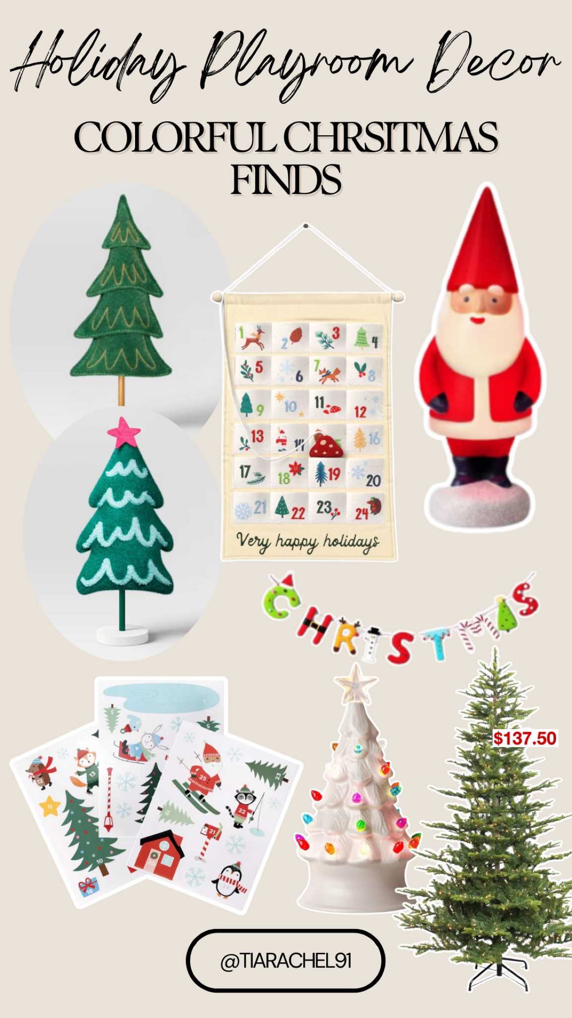 Colorful Christmas decor that is perfect for your kids room or playroom! 

#LTKHoliday #LTKHome #LTKKids