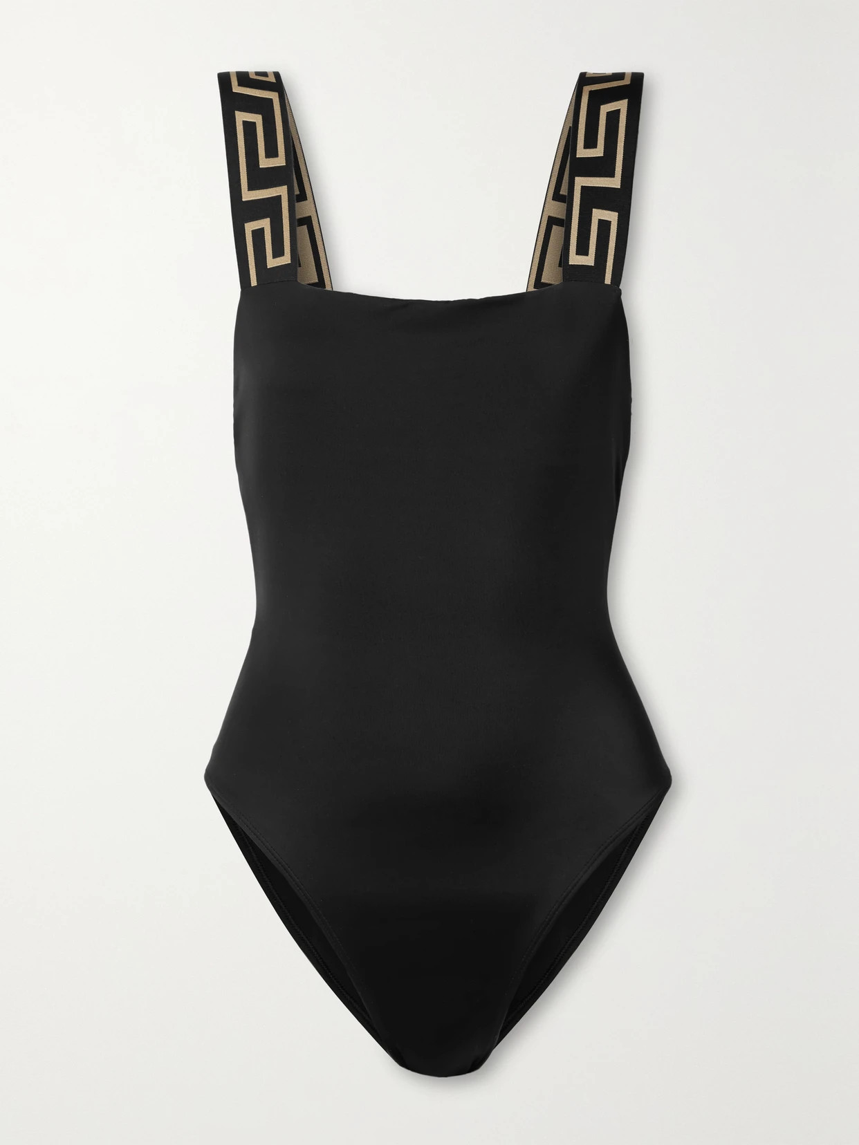 Versace - Jacquard-trimmed Swimsuit - Black | NET-A-PORTER (US)
