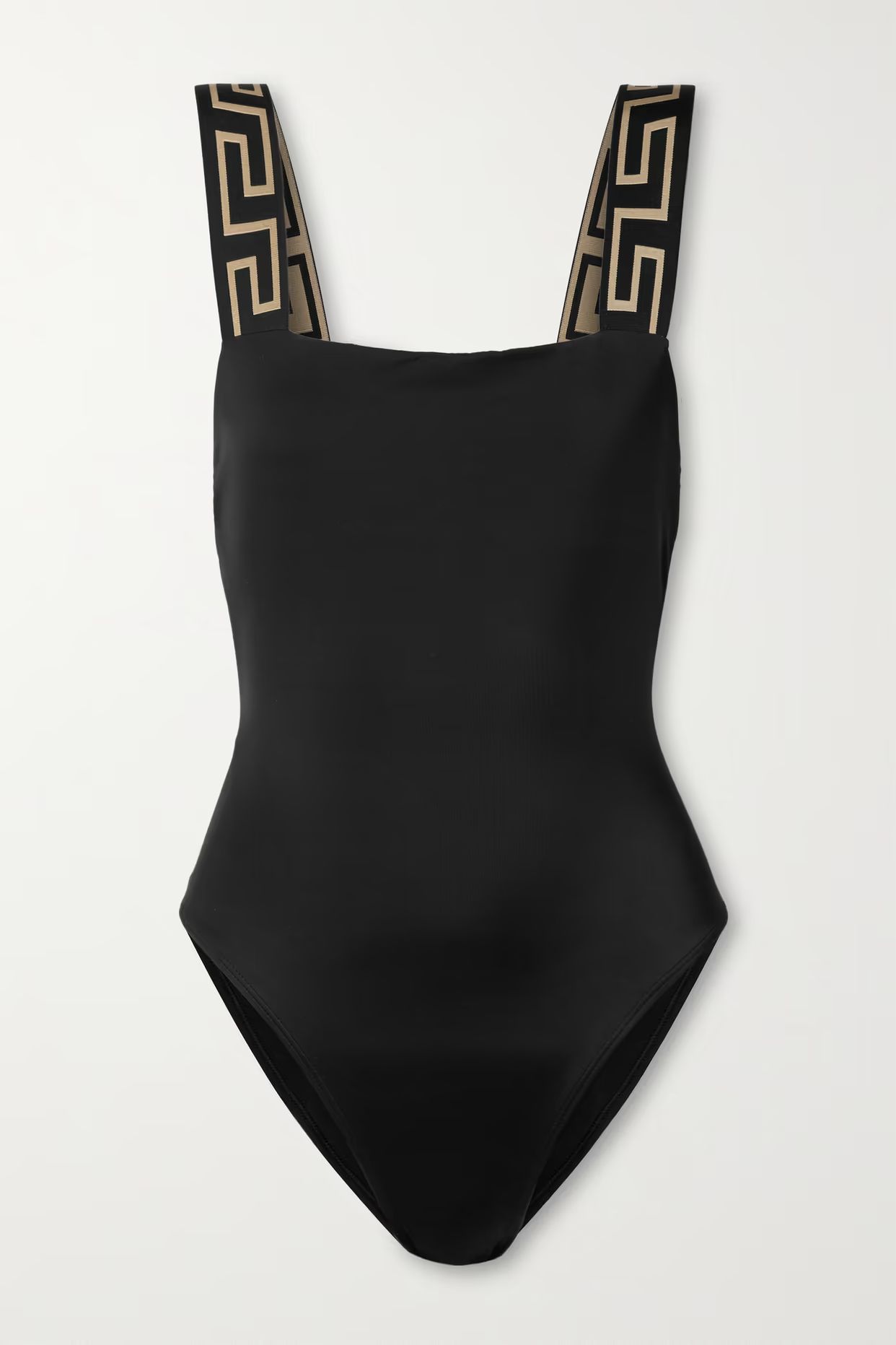 Versace - Jacquard-trimmed Swimsuit - Black | NET-A-PORTER (US)